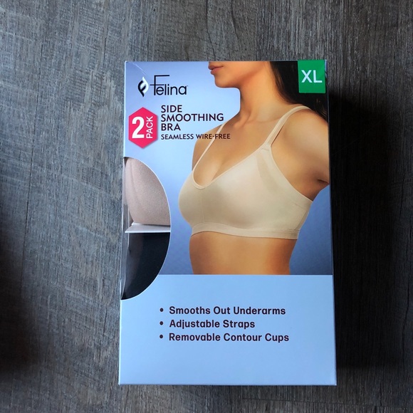 New!Felina Ladies' Side Smoothing Bra, 1 box for 2-pack - Picture 13 of 15
